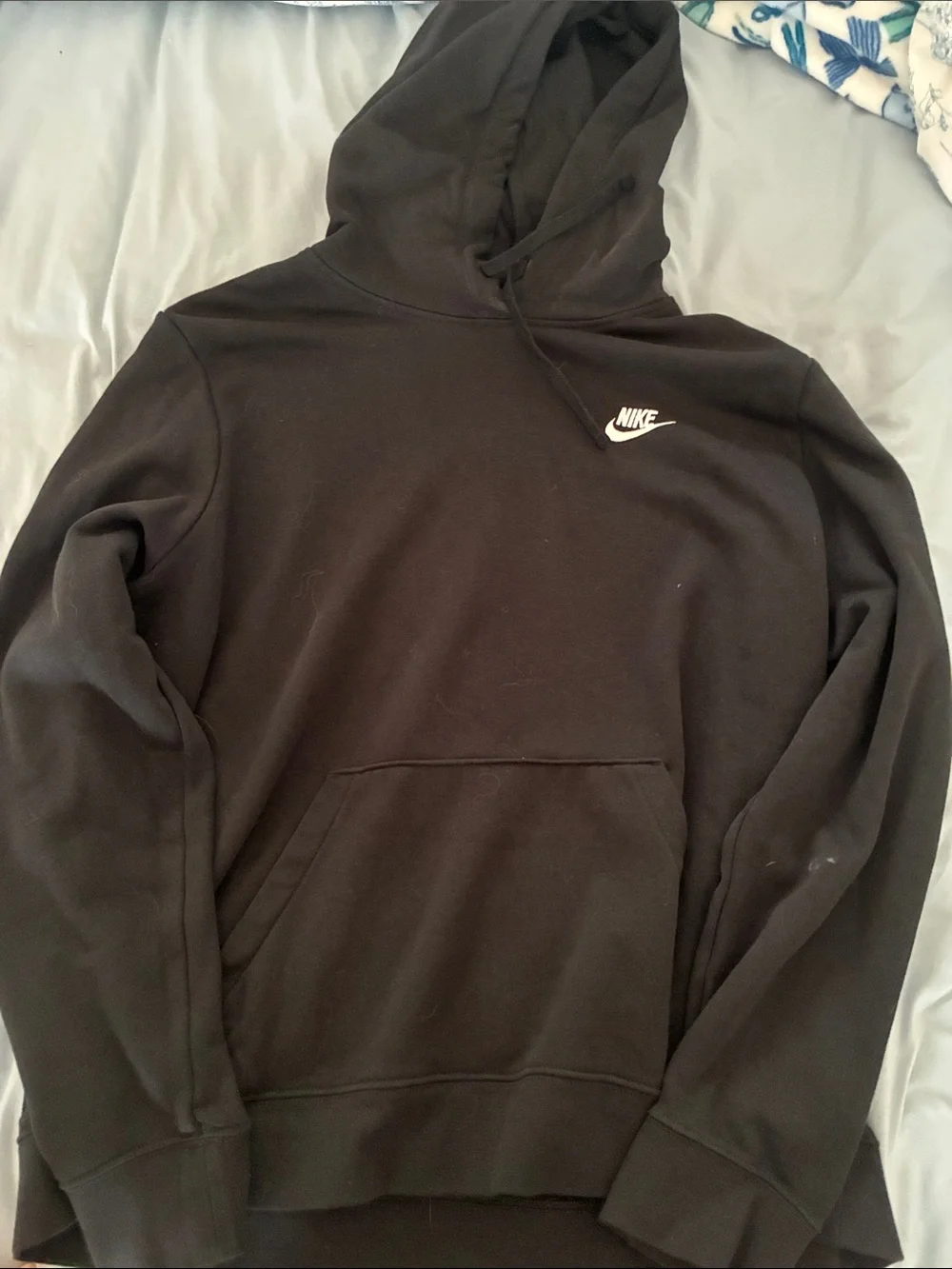 Nike Black Hoodie with White Swoosh Logo